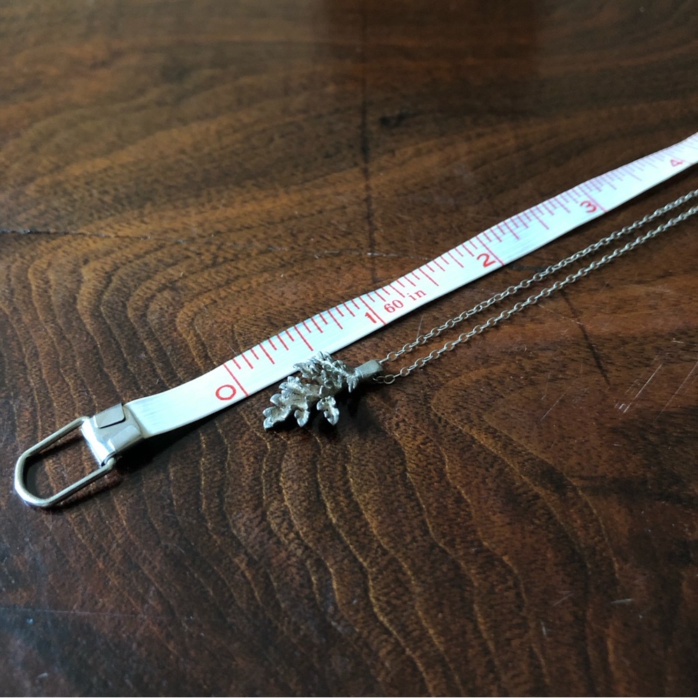 HANDMADE Casted Silver Leaf with a Silver Chain - Picture 6 of 6
